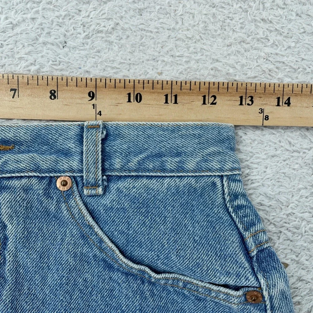 Vintage 90s Gap Denim Skirt Womens 3/4 FITS 26 Blue Jean 5 Pocket Back Slit USA‎